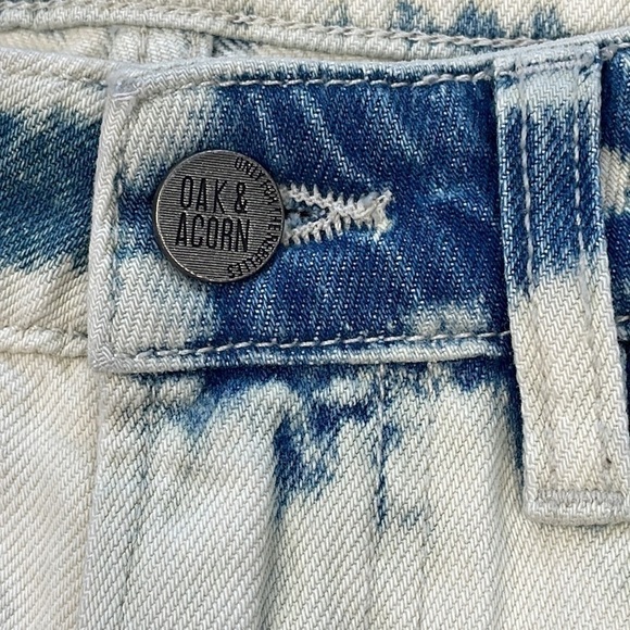 New Oak & Acorn Ninety Three Long Cut Off Frayed Hem Shorts Dipped Indigo 29 - Picture 10 of 14